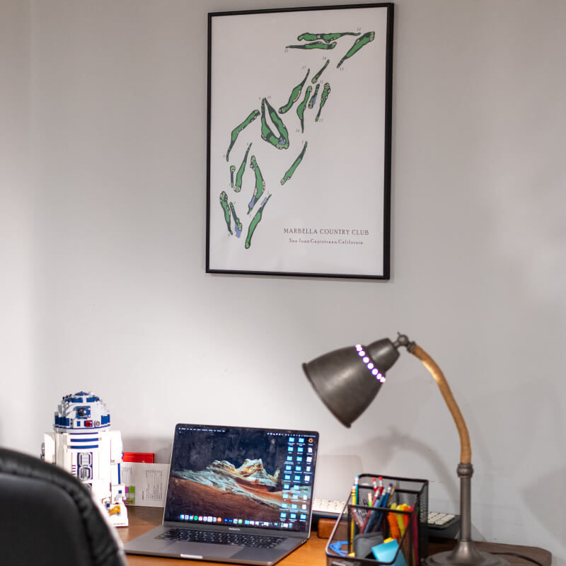 Framed Custom Map by Golf Daddy