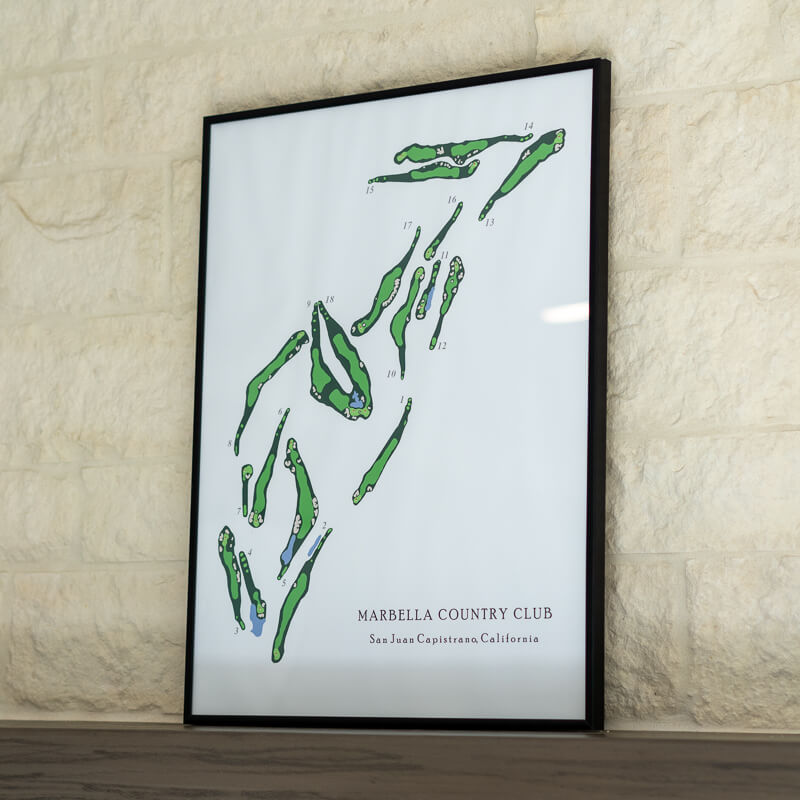Framed Custom Map by Golf Daddy